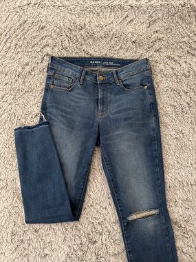Old Navy Blue Distressed Skinny Jeans